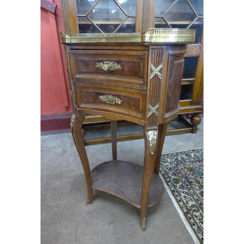 10 - A French Louis XV style marble topped table de nuit