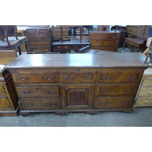 123 - A George III oak Lancashire dresser