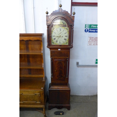 130 - An early 19th Century inlaid mahogany 8 day longcase clock, the painted dial signed John Morse, Lyne... 