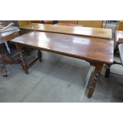 152 - An oak barleytwist refectory table