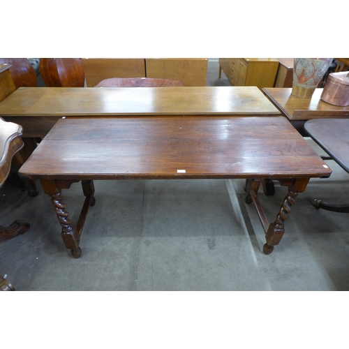 152 - An oak barleytwist refectory table