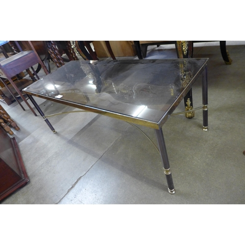 164 - An Italian brass and glass topped rectangular coffee table