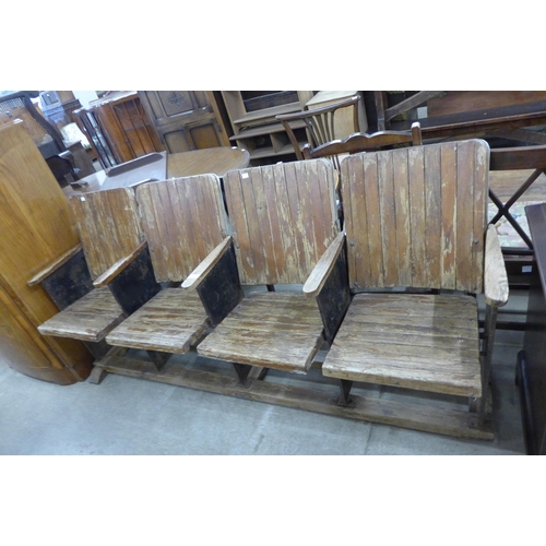 187 - A set of four beech folding seats