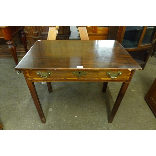 192 - A George III mahogany single drawer side table