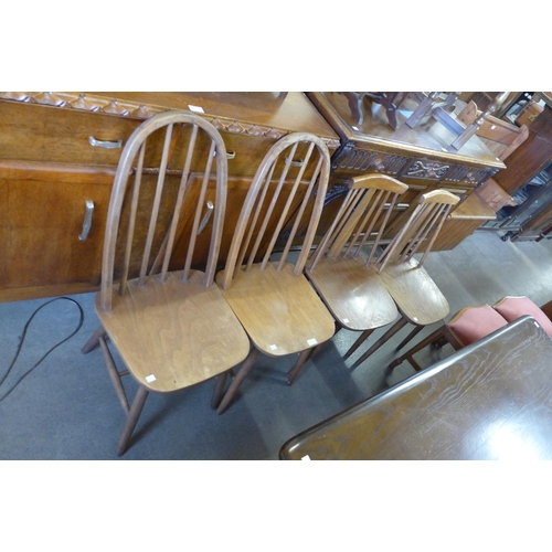 218 - Four beech kitchen chairs