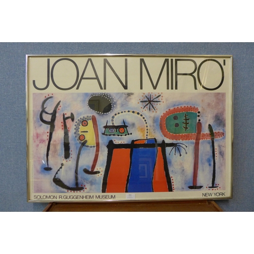 342 - A Joan Miro exhibition print, Solomon, R, Guggenheim Museum, New York, framed