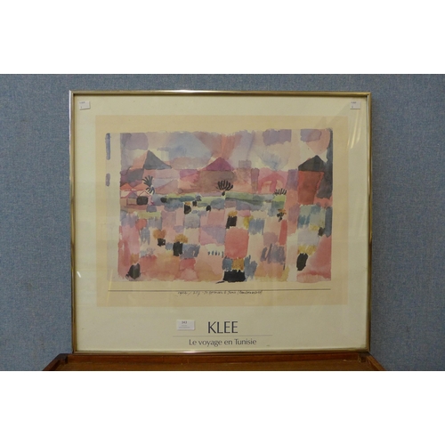 343 - A Paul Klee print, Le Voyage en Tunisie, framed