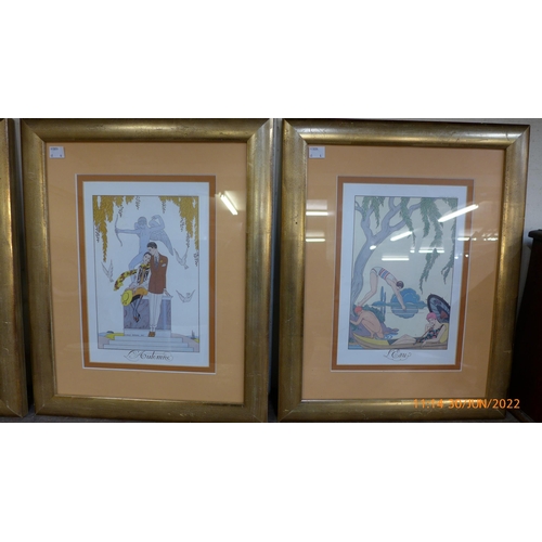 347 - A set of four French fashion prints, framed