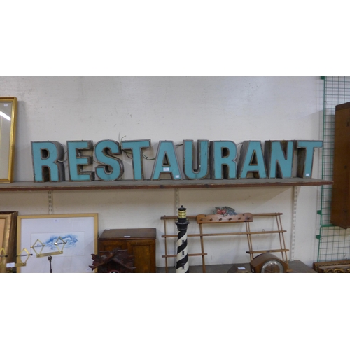 350 - A set of vintage restaurant letters