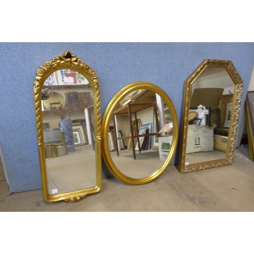 351 - Three gilt framed mirrors