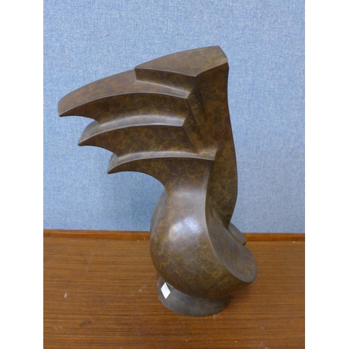 372 - A bronze abstract sculpture