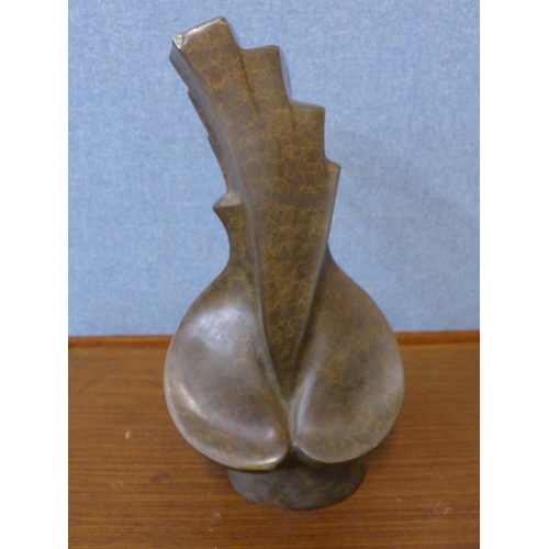 372 - A bronze abstract sculpture