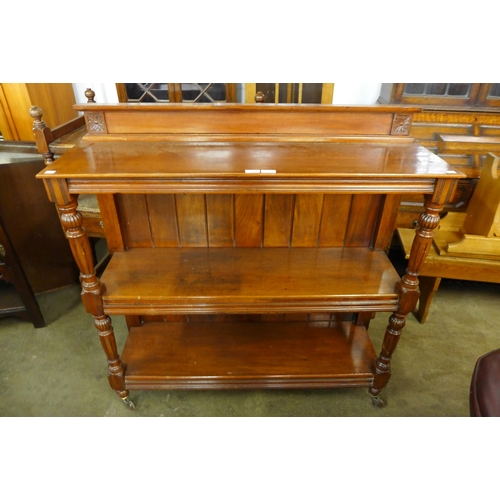 39 - A Victorian mahogany three tier buffet