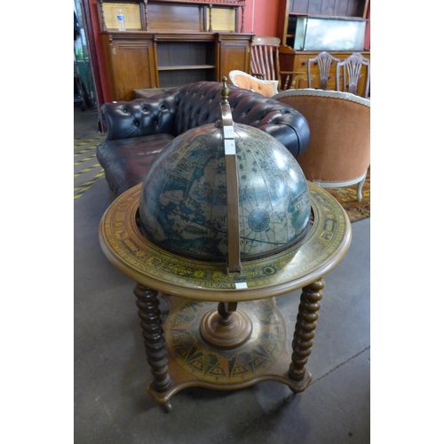 40 - A terrestrial globe cocktail cabinet/trolley