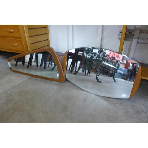 62 - Two teak framed mirrors