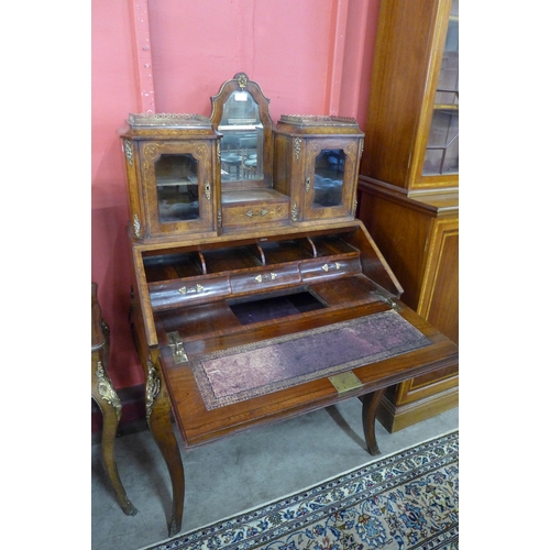 7 - A Victorian inlaid walnut bureau de dame