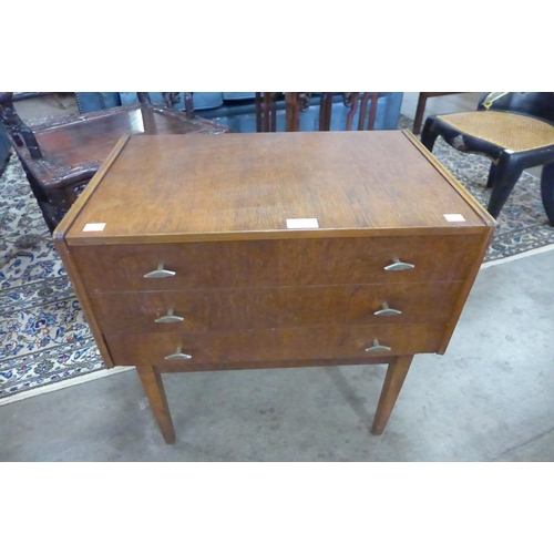 78 - A teak sewing box