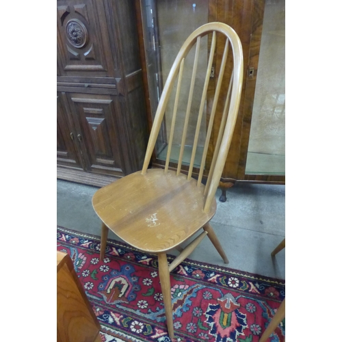 86 - A set of four Ercol Blonde elm and beech Quaker dining chairs