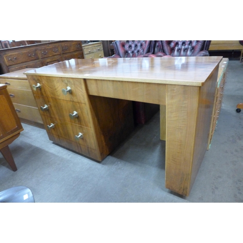 96 - An Art Deco walnut desk