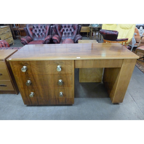 96 - An Art Deco walnut desk