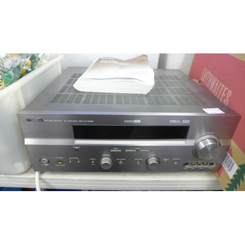 2295a - Yamaha Natural Sound AV amplifier and digital sound processor DSP-AX750SE - W - with instructions. P... 