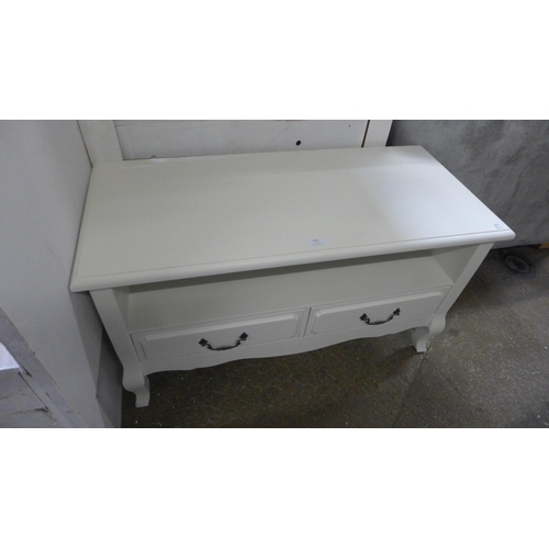 1481 - A white two drawer media unit