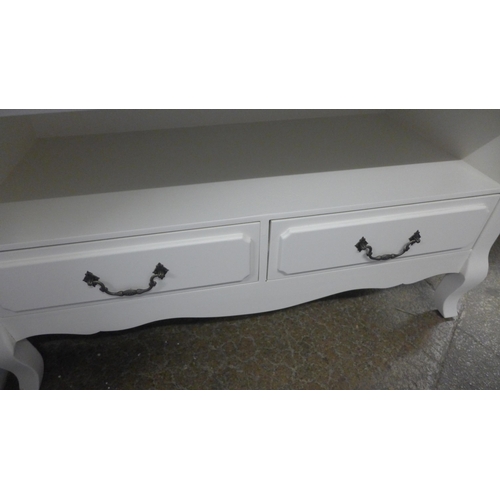 1481 - A white two drawer media unit