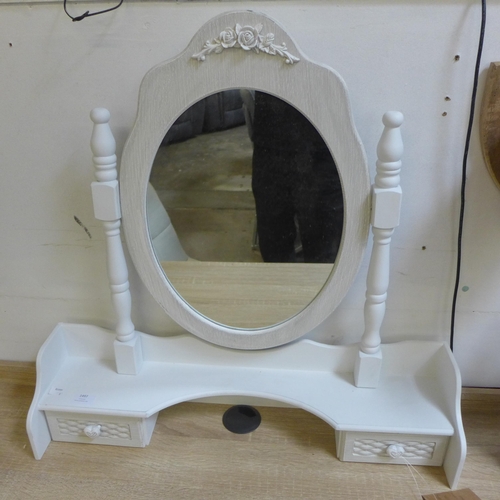 1497 - A white dressing table mirror