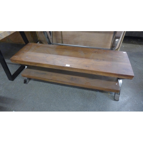 1565 - A Matrix hardwood and stainless steel tv unit