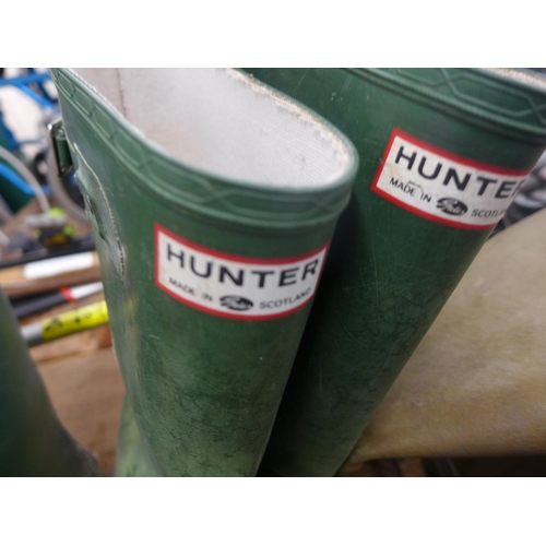 2349 - 3 Pairs of Wellington boots including a pair of Scottish made hunters, a pair of dry boots & pair of... 