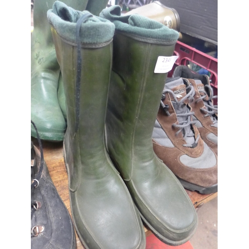 2349 - 3 Pairs of Wellington boots including a pair of Scottish made hunters, a pair of dry boots & pair of... 