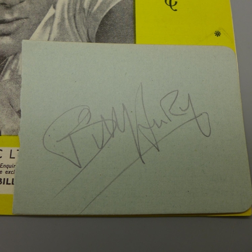 1299 - A Billy Fury autograph with a page of sheet music