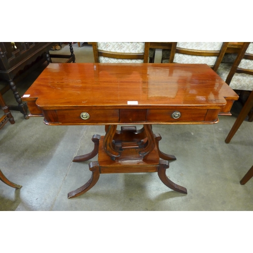 116 - A Regency style mahogany two drawer side table