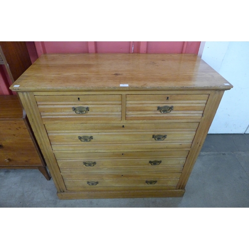 99 - A Victorian ash chest of drawers