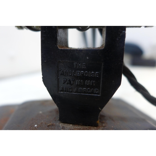 2189 - Vintage square based anglepoise lamp Black