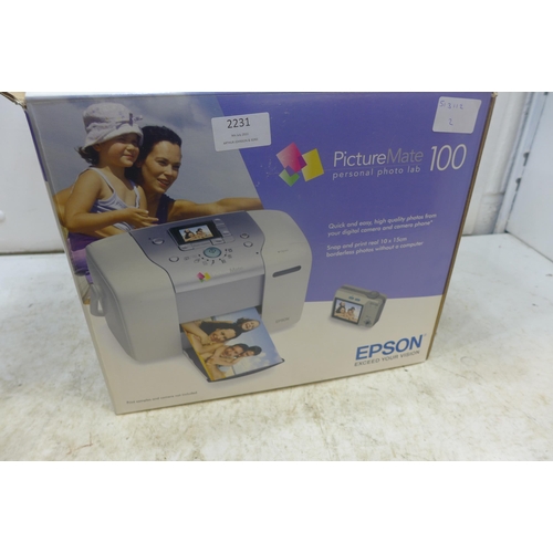 2231 - Epson Picture Mate 100 photo printer in box