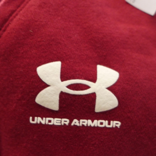 3095 - Two pairs of Women's Burgundy Under Armour tracksuit bottoms, 1 size L & 1 size XL * this lot is sub... 
