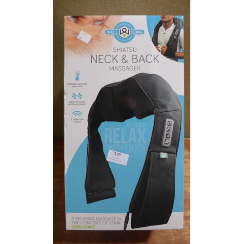 3109 - Wellbeing Shiatsu Neck Massager (254-612)   * This lot is subject to vat
