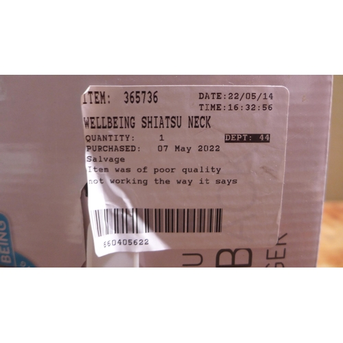 3109 - Wellbeing Shiatsu Neck Massager (254-612)   * This lot is subject to vat