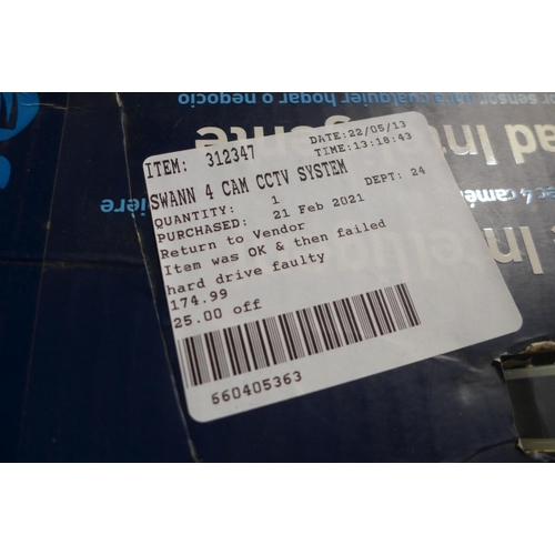 3110 - Swann 4 Cam CCTV System with Google Assist, Original RRP £199.99 + vat   (254-605)   * This lot is s... 