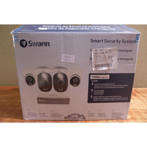 3111 - Swann 4 Camera CCTV 1080P 4 Channel 1Tb Dvr, Original RRP £229.99 + vat    (254-118)   * This lot is... 