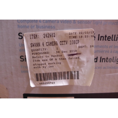 3111 - Swann 4 Camera CCTV 1080P 4 Channel 1Tb Dvr, Original RRP £229.99 + vat    (254-118)   * This lot is... 