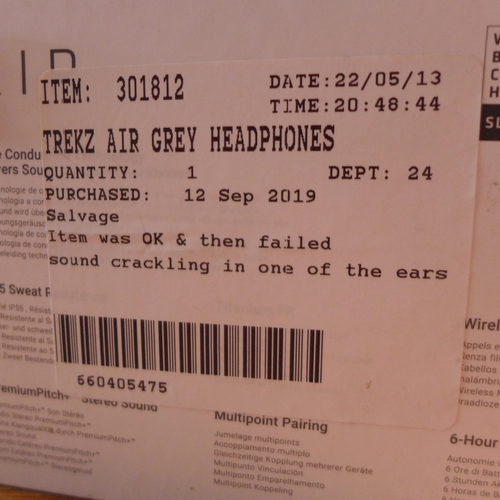 3113 - Aftershokz Trekz air Grey headphones  ( 254-807)  * This lot is subject to vat