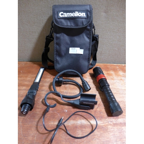3115 - Camelion torch and attachments ( 254-808)  * This lot is subject to vat