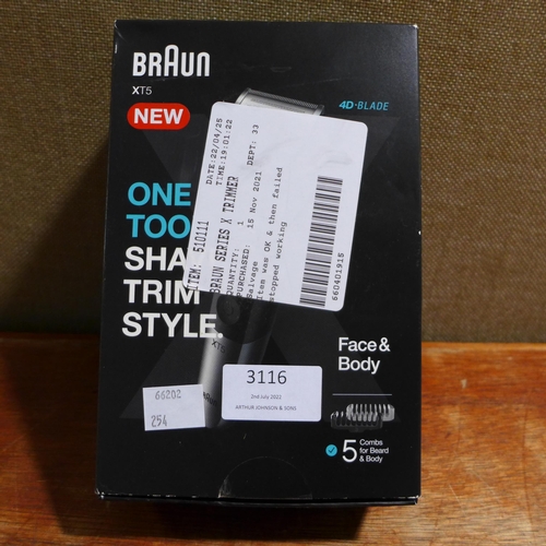 3116 - Braun Series X Trimmer- Xt500Gb   (254-287)   * This lot is subject to vat