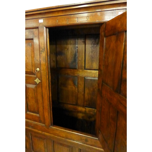 49 - An 18th Century style Ipswich oak wardrobe