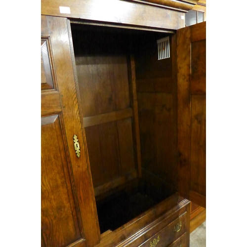 50 - An 18th Century style Ipswich oak wardrobe