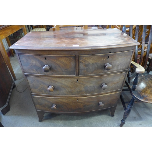 199 - A George III mahogany bow front chest of drawers