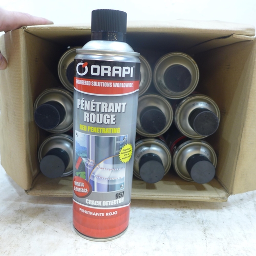 2024 - 12 x 400ml Orapi Red Penetrating Crack Detector Spray