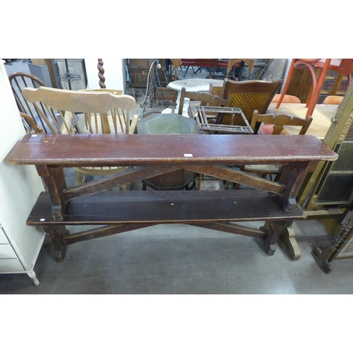 263 - A pair of Victorian oak benches